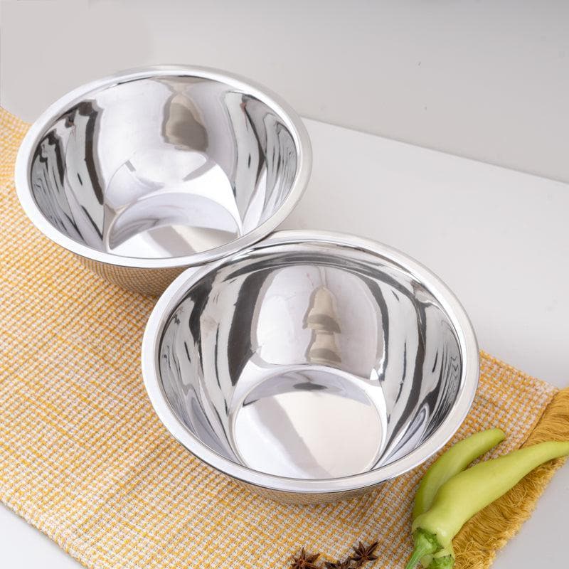 Mixing Bowl - Circular Steel Mixing Bowl (1250 ML) - Set Of Two