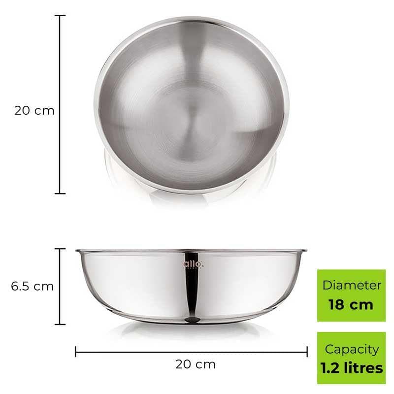 Mixing Bowl - Tobie Stainless Steel Bowl - 1200 ML