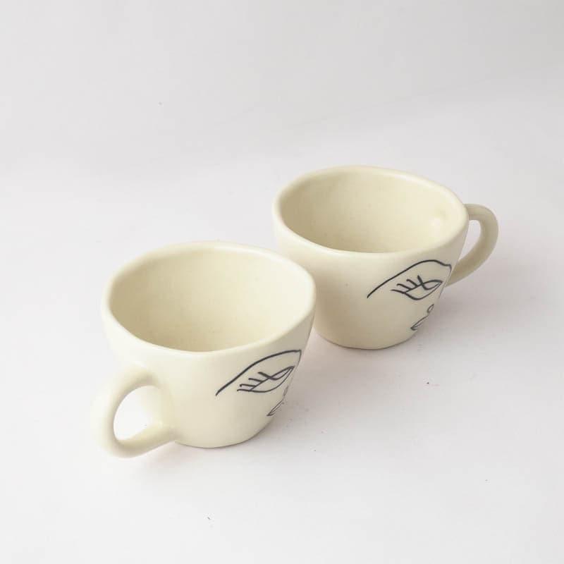 Buy Abstract Face Mug - Set Of Two Mug & Tea Cup from Vaaree