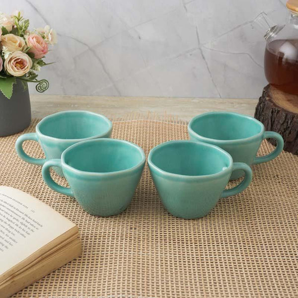 Mug & Tea Cup - Addie Azure Cups (250 ML) - Set Of Four