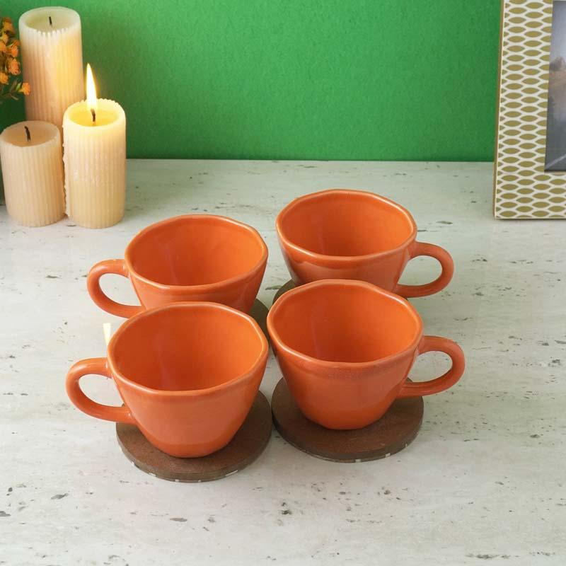 Buy Addie Vermilion Mug (250 ML) - Set Of Four Mug & Tea Cup from Vaaree