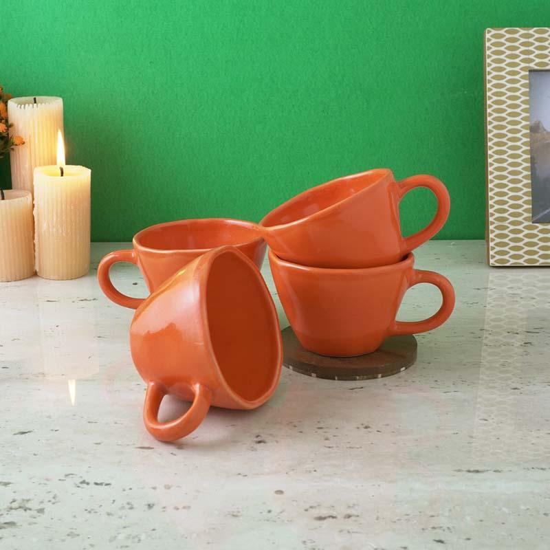 Buy Addie Vermilion Mug (250 ML) - Set Of Four Mug & Tea Cup from Vaaree