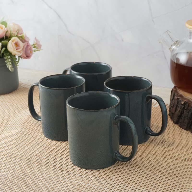 Buy Akoosh Dark Green Mug (400 ML) - Set Of Four Mug & Tea Cup from Vaaree