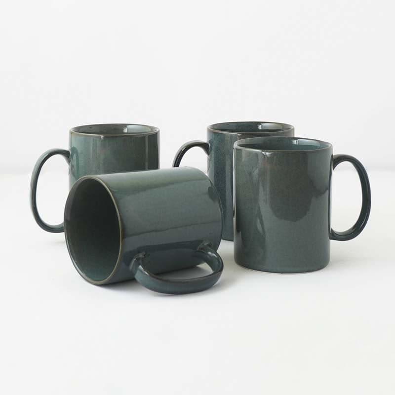 Buy Akoosh Dark Green Mug (400 ML) - Set Of Four Mug & Tea Cup from Vaaree