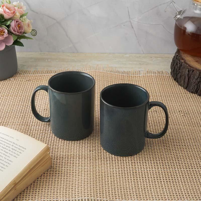 Buy Akoosh Dark Green Mug (400 ML) - Set Of Two Mug & Tea Cup from Vaaree