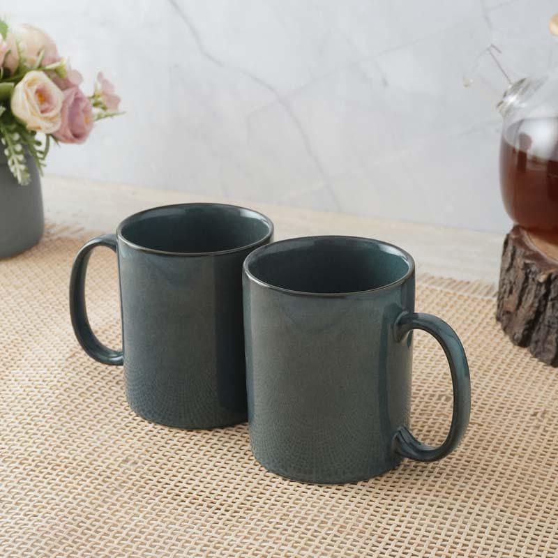 Buy Akoosh Dark Green Mug (400 ML) - Set Of Two Mug & Tea Cup from Vaaree