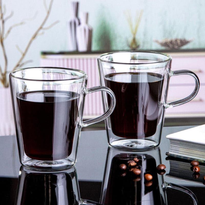 Buy Arona Glass Mug (250 ML) - Set Of Two Mug & Tea Cup from Vaaree