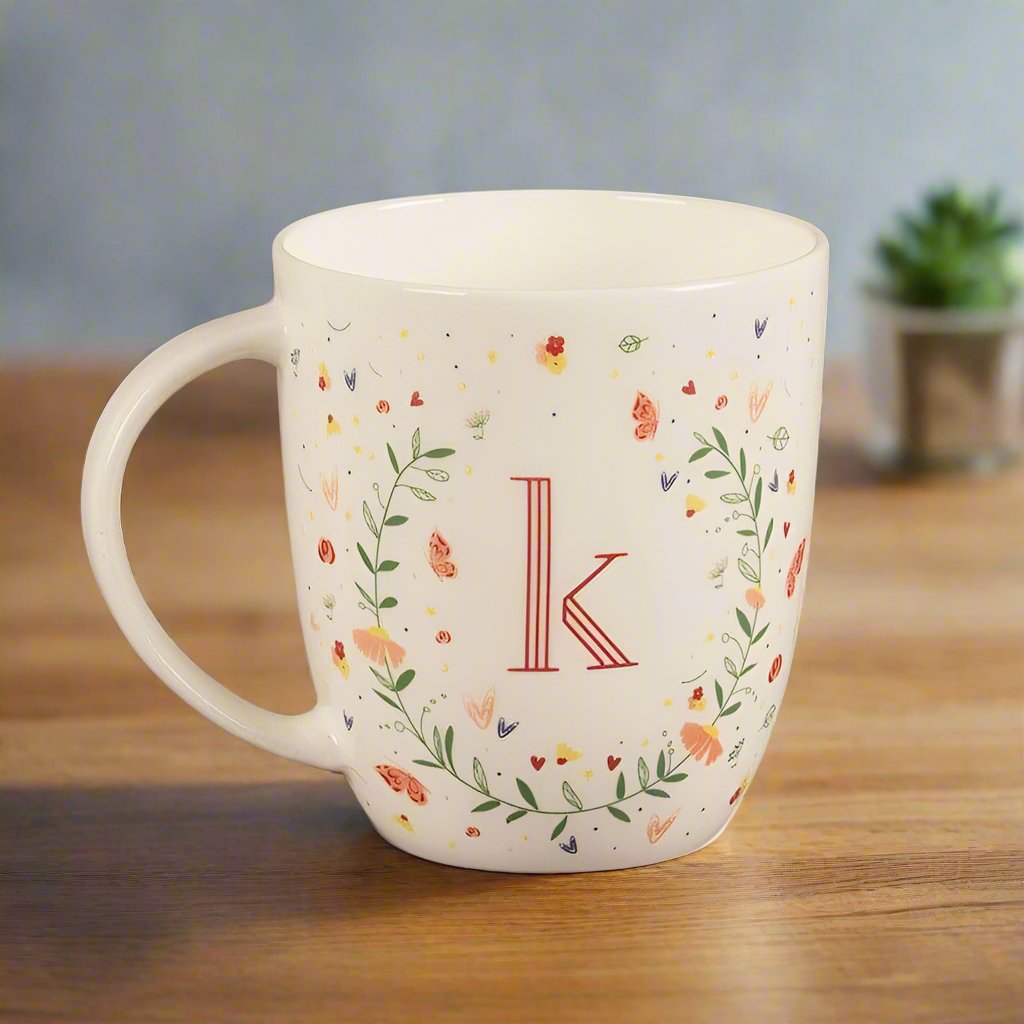 Buy Butterfly Monogram Mug (A To Z) - K Mug & Tea Cup from Vaaree