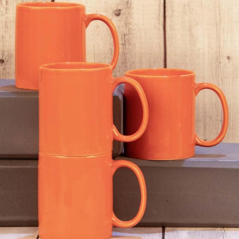 Buy Call Me Ceramic Mug (Orange) - Set Of Four Mug & Tea Cup from Vaaree