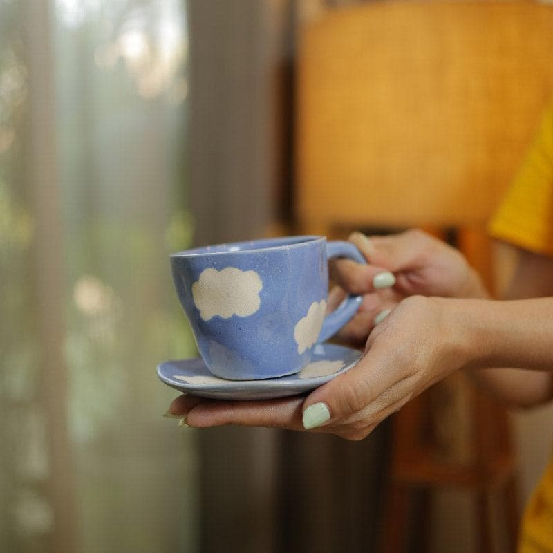 Buy Cloud Charm Cup And Saucer - Blue Mug & Tea Cup from Vaaree