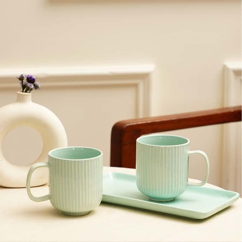 Buy Cristie Ribbed Mugs (Mint) - Set Of Two Mug & Tea Cup from Vaaree