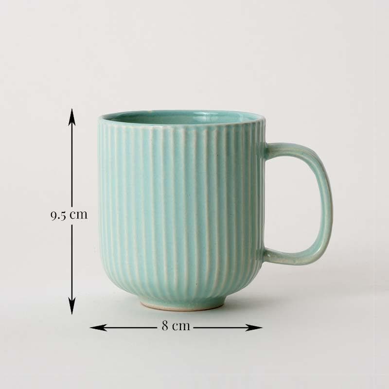 Mug & Tea Cup - Cristie Ribbed Mugs (Mint) - Set Of Two