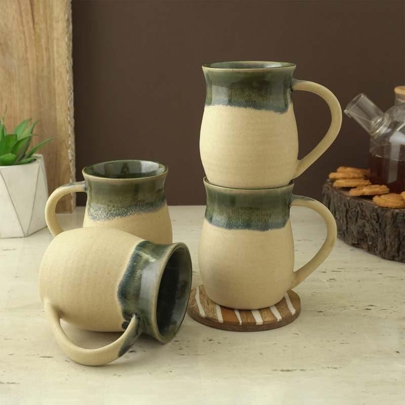 Buy Dual Bliss Green Mug (400 ML) - Set Of Four Mug & Tea Cup from Vaaree