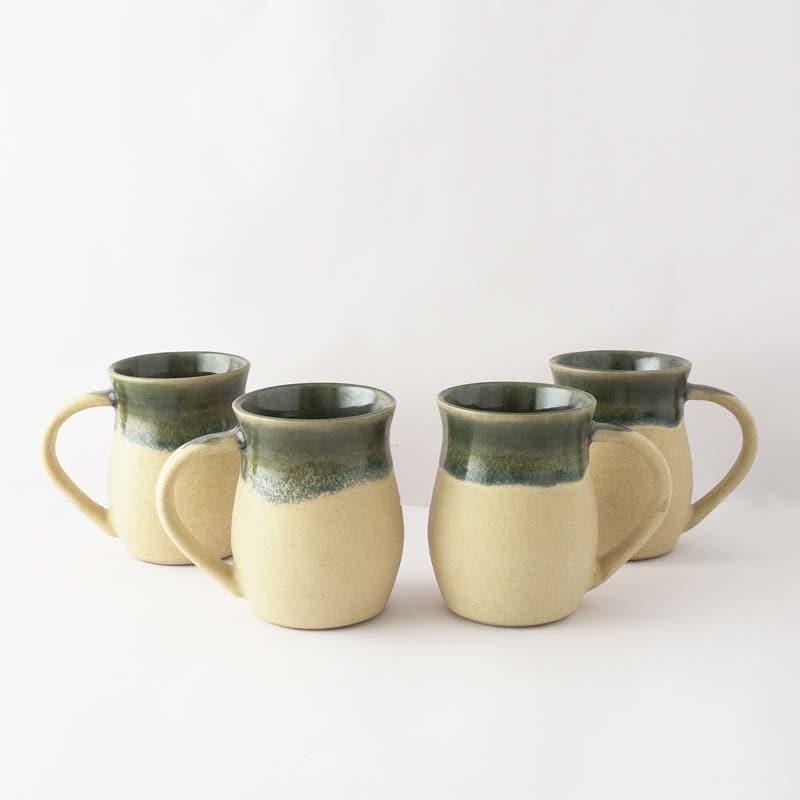 Buy Dual Bliss Green Mug (400 ML) - Set Of Four Mug & Tea Cup from Vaaree