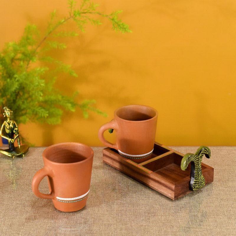 Mug & Tea Cup - Earth Essence Mug With Tray - Set Of Two