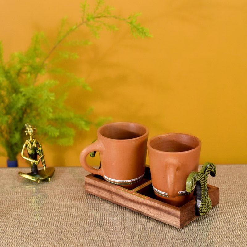 Mug & Tea Cup - Earth Essence Mug With Tray - Set Of Two