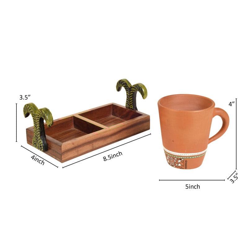 Mug & Tea Cup - Earth Essence Mug With Tray - Set Of Two