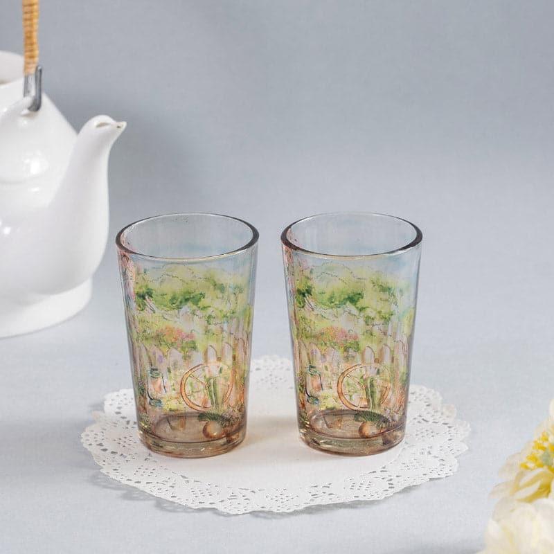 Buy English Flower Adorned Chai Glass - Set of Two Mug & Tea Cup from Vaaree