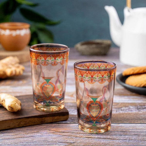 Mug & Tea Cup - Ethnic Parade Chai Glass - Set Of Two