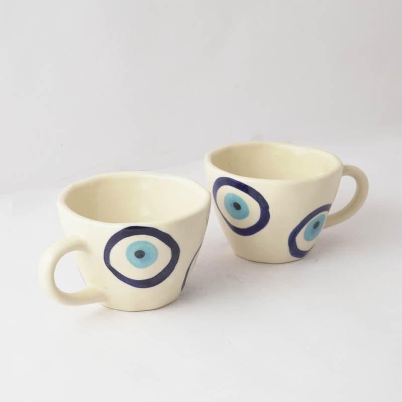 Buy Evil Eye Mug - Set Of Two Mug & Tea Cup from Vaaree