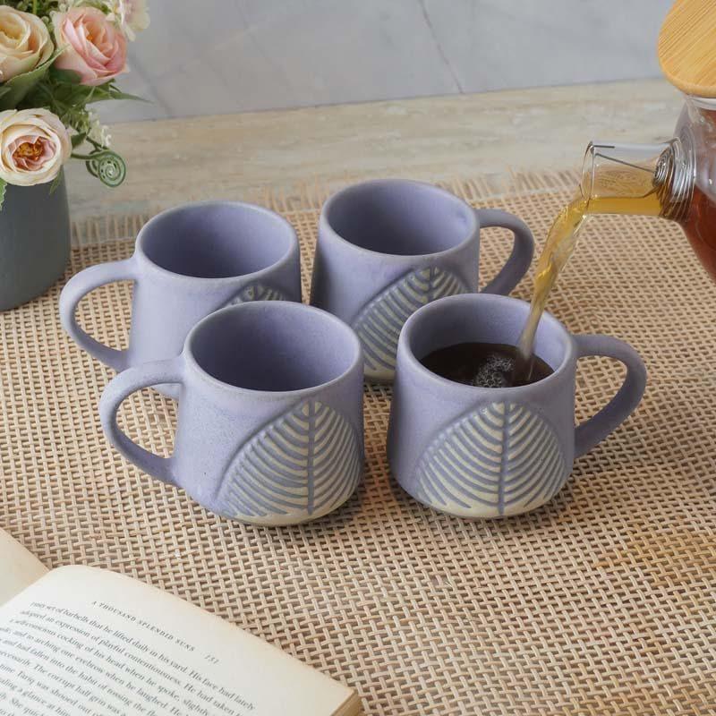 Buy Feuille Lavender Mug (200 ML) - Set Of Four Mug & Tea Cup from Vaaree