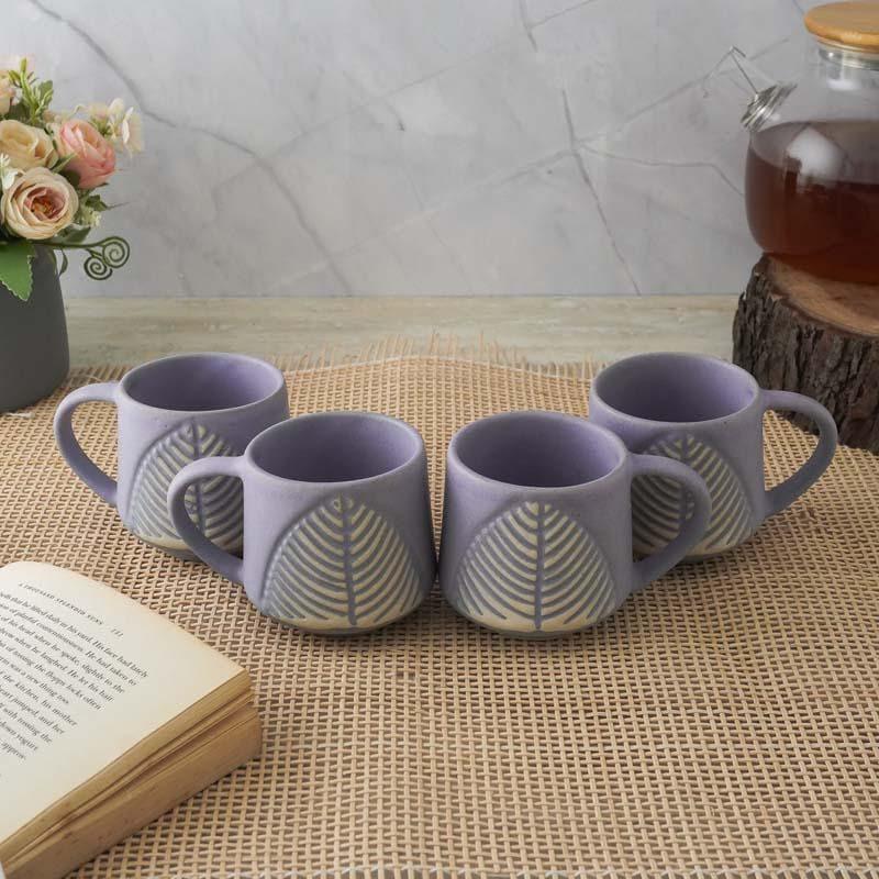 Buy Feuille Lavender Mug (200 ML) - Set Of Four Mug & Tea Cup from Vaaree