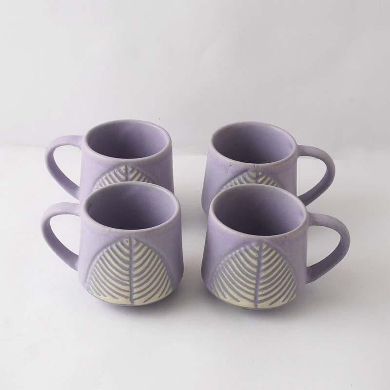 Buy Feuille Lavender Mug (200 ML) - Set Of Four Mug & Tea Cup from Vaaree