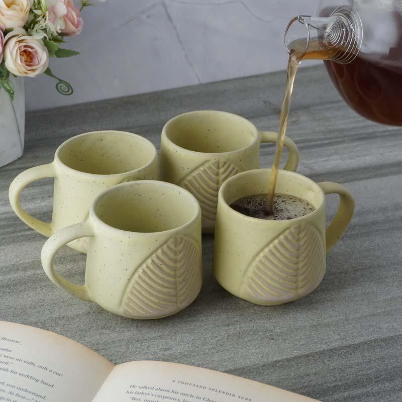 Buy Feuille Lime Mug (200 ML) - Set Of Four Mug & Tea Cup from Vaaree