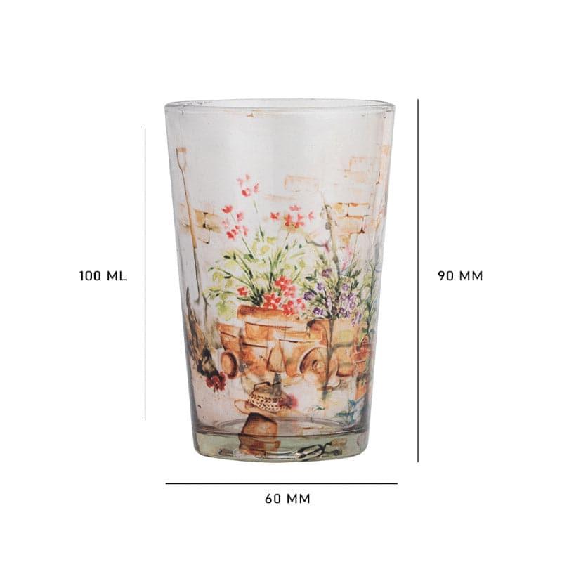 Buy Floral Field Frosted Chai Glass - Set Of Two Mug & Tea Cup from Vaaree