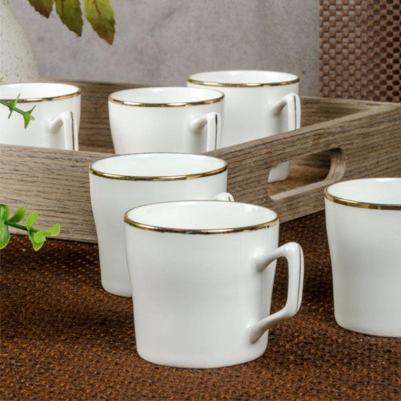 Buy Glanna Goldline Mug (120ML) - Set Of Six Mug & Tea Cup from Vaaree