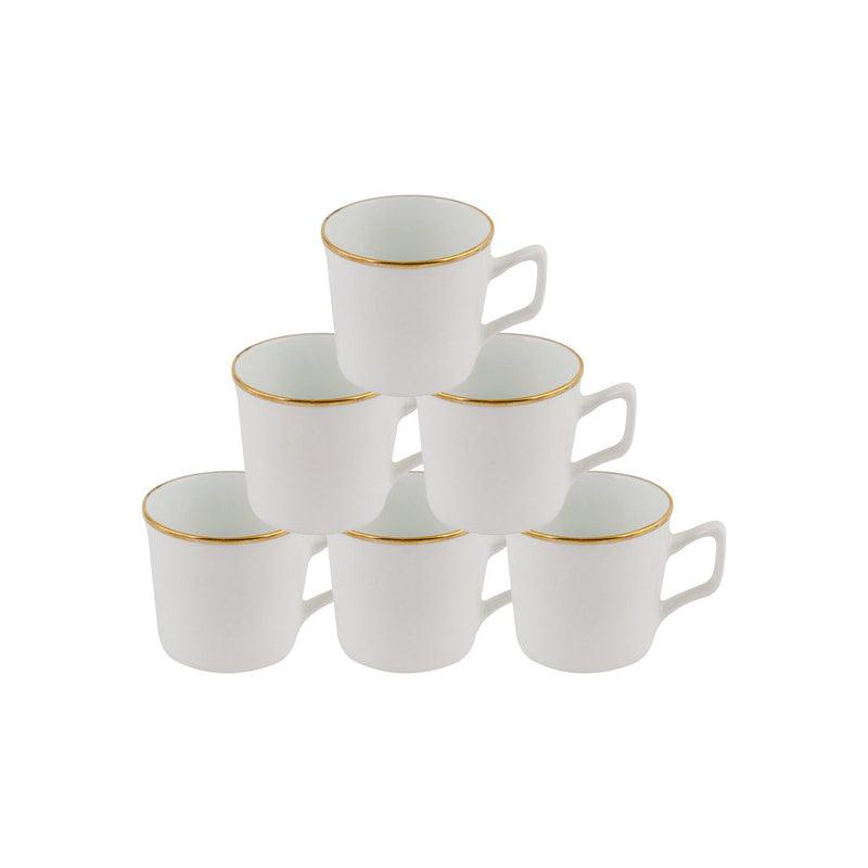 Buy Glanna Goldline Mug (120ML) - Set Of Six Mug & Tea Cup from Vaaree