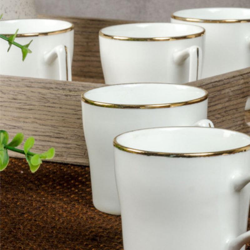 Buy Glanna Goldline Mug (120ML) - Set Of Six Mug & Tea Cup from Vaaree