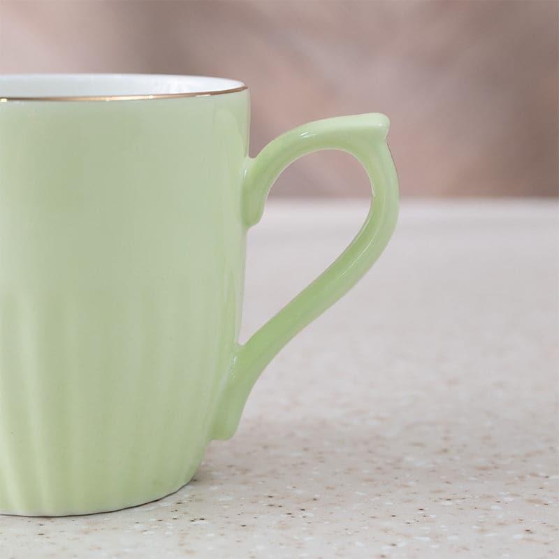 Mug & Tea Cup - Glimo Green Mug (200 ML) - Set Of Six