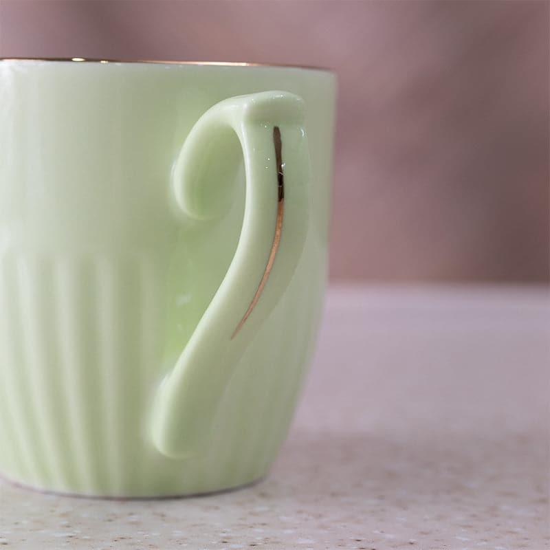 Mug & Tea Cup - Glimo Green Mug (200 ML) - Set Of Six