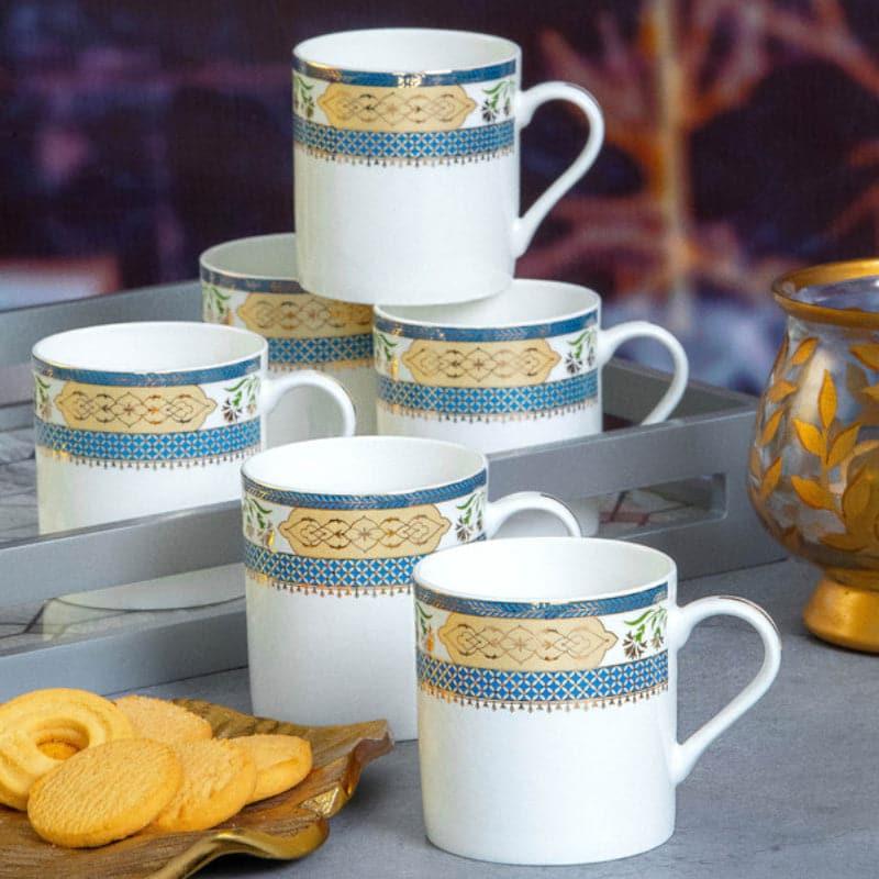 Mug & Tea Cup - Hamsa Ethnic Mug (220 ML) - Set Of Six