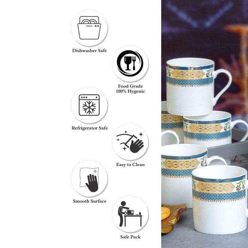 Mug & Tea Cup - Hamsa Ethnic Mug (220 ML) - Set Of Six