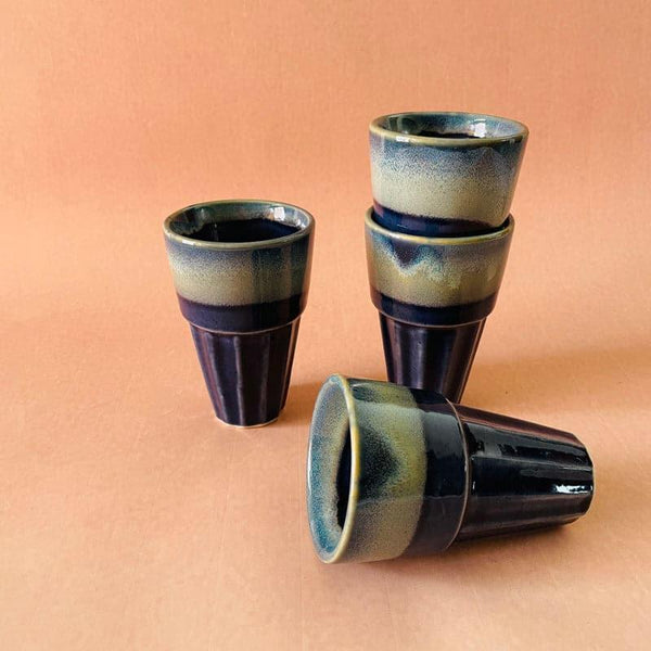 Mug & Tea Cup - Hebe Ceramic Khullad (Deep Blue) - 150 ML