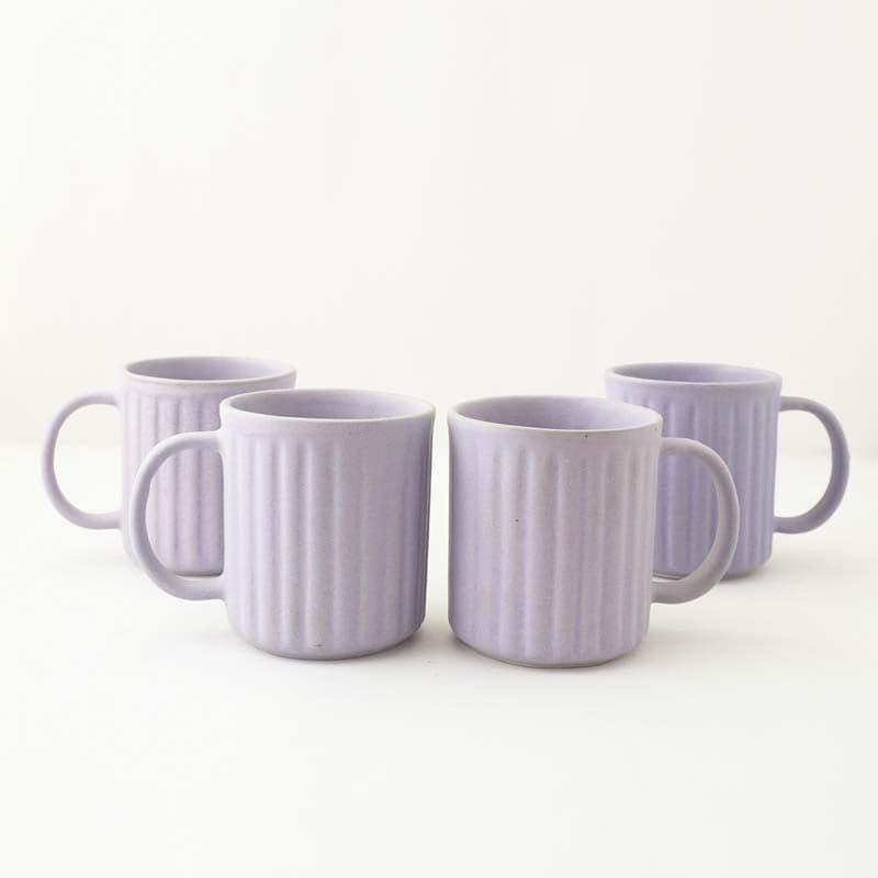 Mug & Tea Cup - Horete Lilac Mug (400 ML) - Set Of Four
