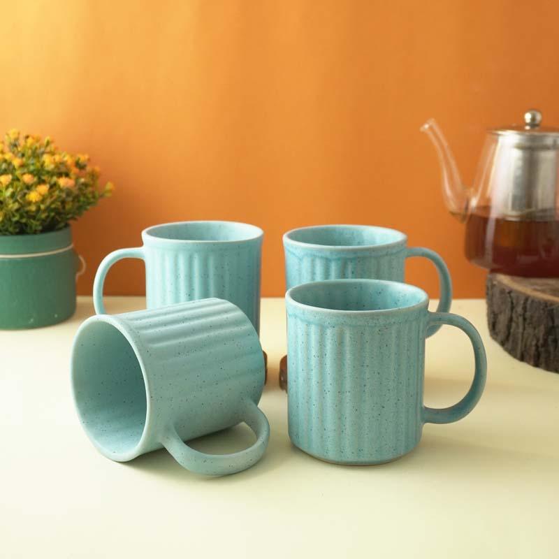 Buy Horete Teal Mug (400 ML) - Set Of Four Mug & Tea Cup from Vaaree