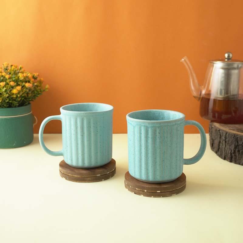 Buy Horete Teal Mug (400 ML) - Set Of Two Mug & Tea Cup from Vaaree