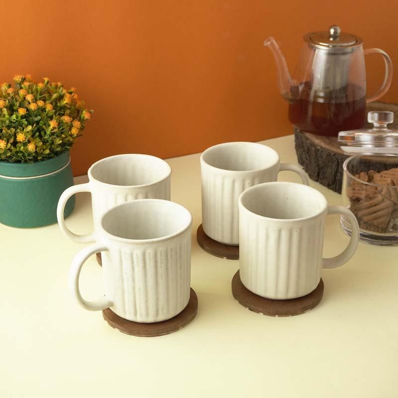 Buy Horete White Mug (400 ML) - Set Of Four Mug & Tea Cup from Vaaree