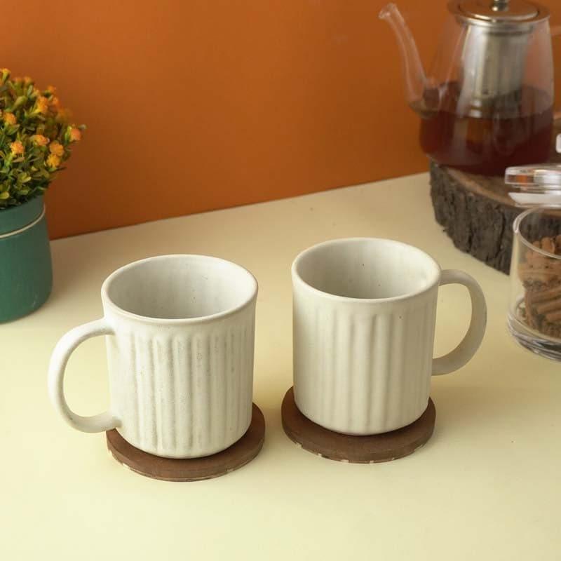 Buy Horete White Mug (400 ML) - Set Of Two Mug & Tea Cup from Vaaree