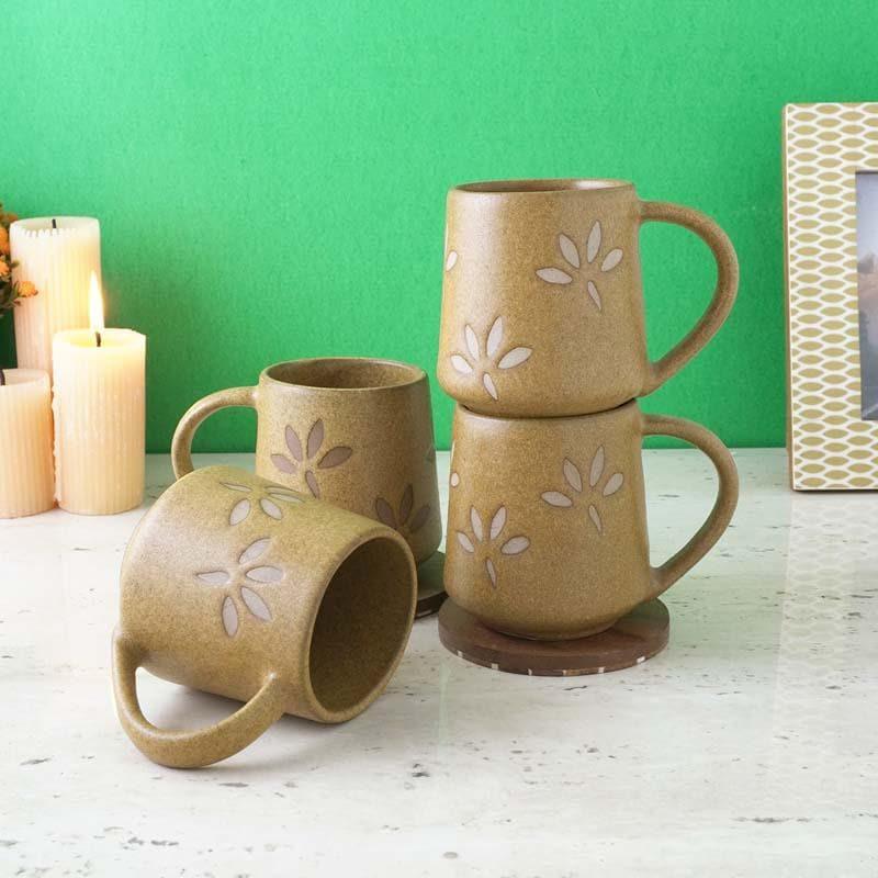 Buy Husk Ochre Mug (400 ML) - Set Of Four Mug & Tea Cup from Vaaree