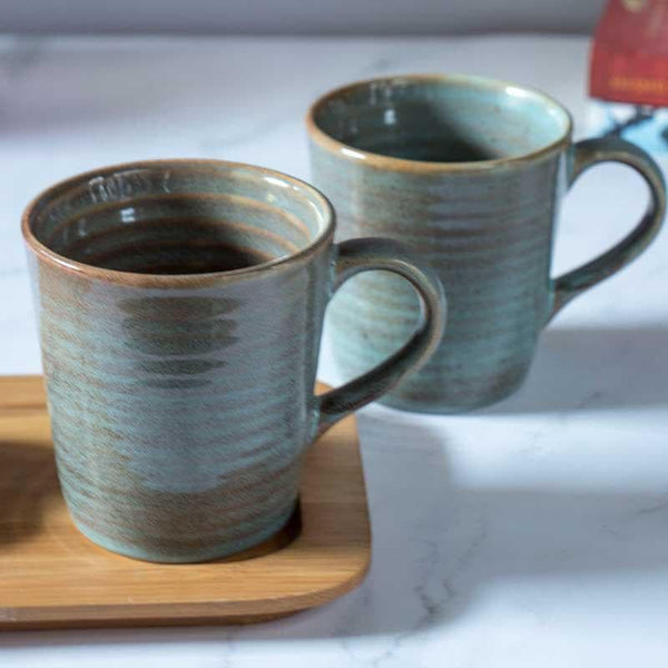 Mug & Tea Cup - Indigo Terrain Mug - Set Of Two