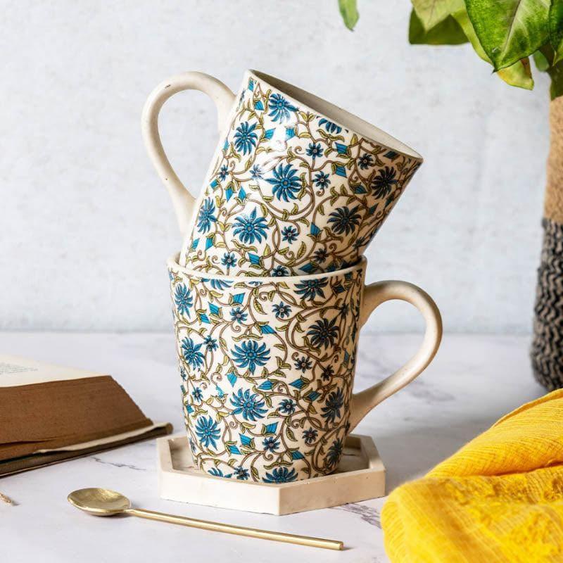 Buy Jahanara Ceramic Mug (270 ML) - Set Of Two Mug & Tea Cup from Vaaree