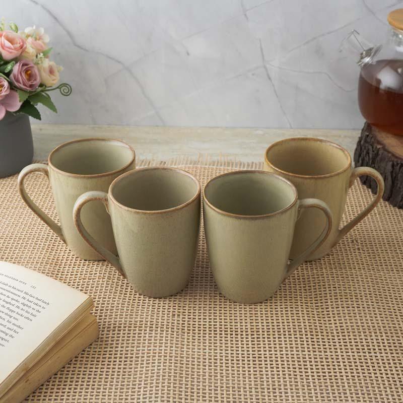 Buy Jivina Khaki Mug (400 ML) - Set Of Four Mug & Tea Cup from Vaaree