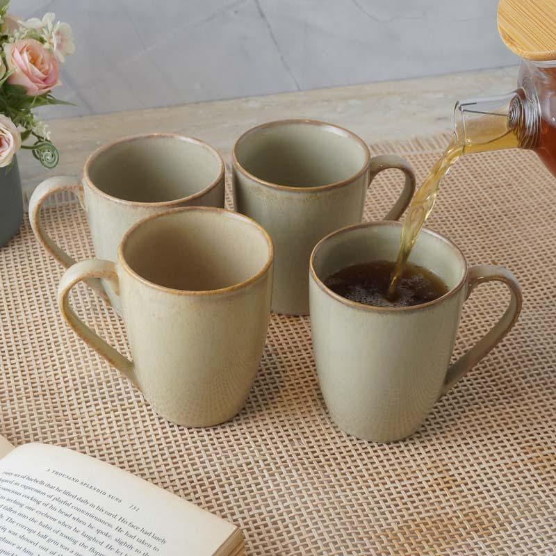 Buy Jivina Khaki Mug (400 ML) - Set Of Four Mug & Tea Cup from Vaaree