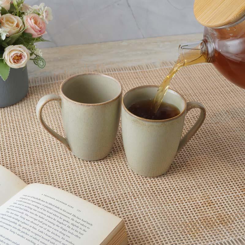 Buy Jivina Khaki Mug (400 ML) - Set Of Two Mug & Tea Cup from Vaaree