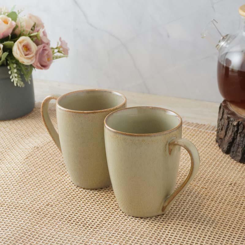 Buy Jivina Khaki Mug (400 ML) - Set Of Two Mug & Tea Cup from Vaaree