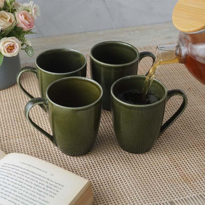 Buy Jivina Olive Mug (400 ML) - Set Of Four Mug & Tea Cup from Vaaree